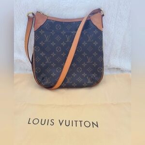 Authentic Louis Vuitton Monogram Odeon PM Crossbody Bag in Brown and Tan